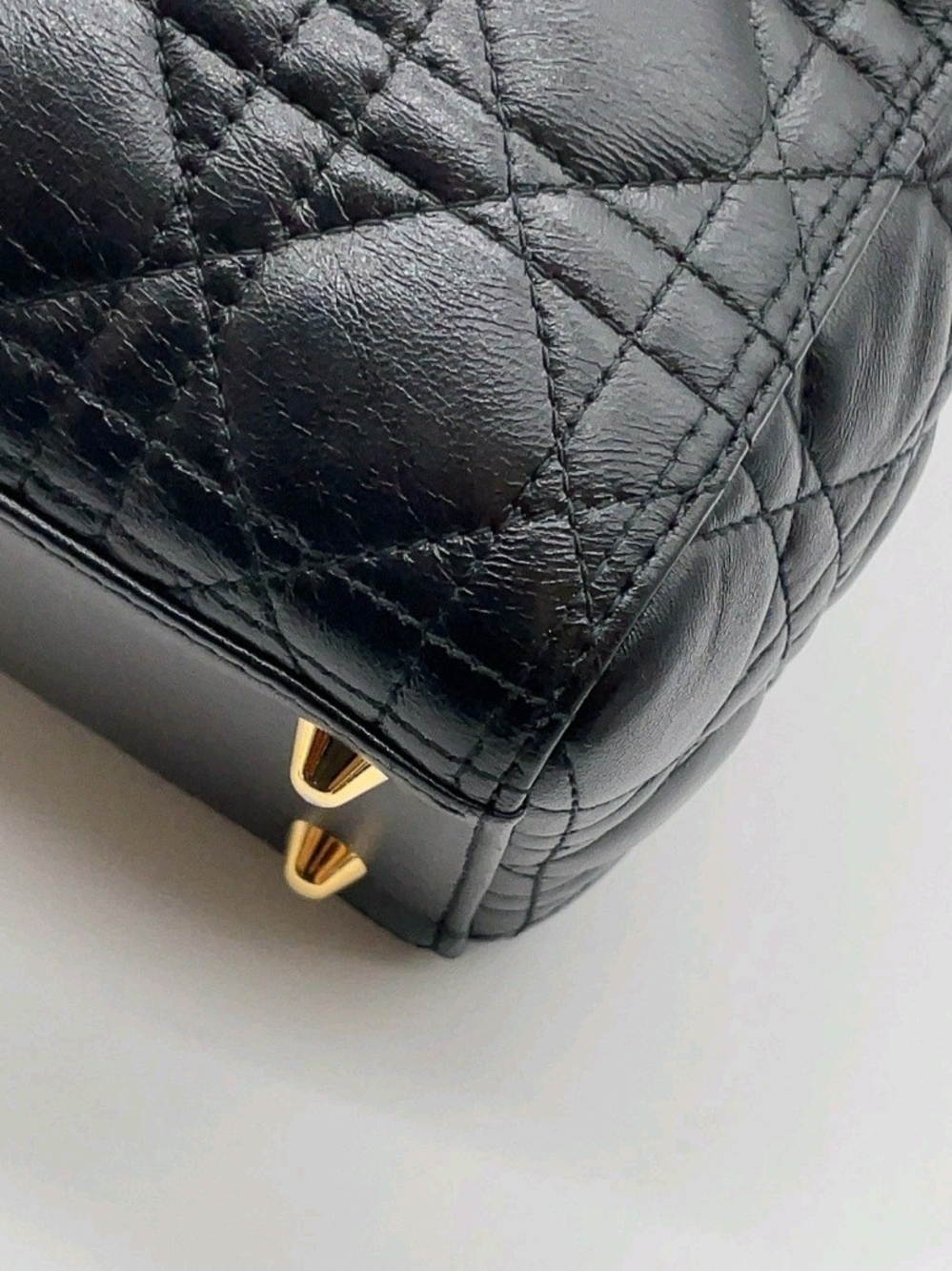 Dior Black Quilted Leather Lady Dior Top-Handle Bag - Picture 14 of 16